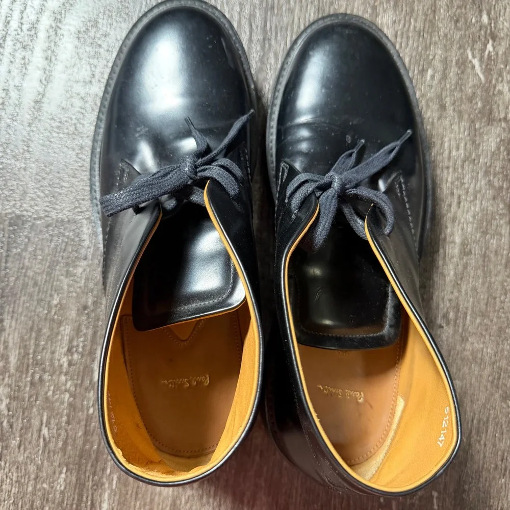 Paul Smith Chukka Boots Mens 41 Black Leather Platform Made in Italy P086